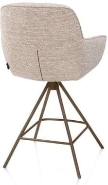 Henders & Hazel Mateo barstoel - 4-pootjes - steelbrown - bellini - creme Beige|Wit Eetkamerstoel