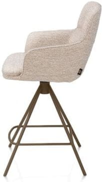 Henders & Hazel Mateo barstoel - 4-pootjes - steelbrown - bellini - creme Beige|Wit Eetkamerstoel
