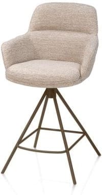 Henders & Hazel Mateo barstoel - 4-pootjes - steelbrown - bellini - creme Beige|Wit Eetkamerstoel