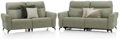 Henders & Hazel Royan 3-zitsbankbank stof sevilla olijf met relaxfunctie (2x 2 motoren) Groen Bank