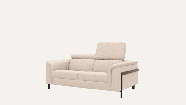 Henders & Hazel Tycan 2-zitsbank + designpoot + pocket - nubucco Antraciet|Grijs Bank