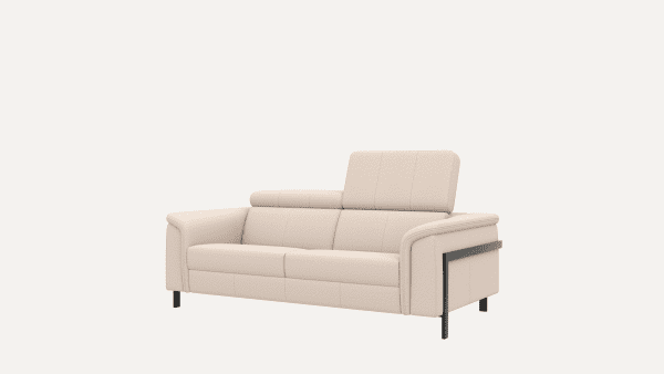 Henders & Hazel Tycan 2.5-zitsbank + designpoot + pocket - nubucco Antraciet|Grijs Bank