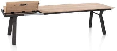 Henders & Hazel Zamora uitschuiftafel 210 (+ 80 cm) x 100 cm - metalen poot Naturel|Bruin Eettafel