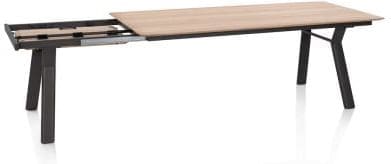 Henders & Hazel Zamora uitschuiftafel 210 (+ 80 cm) x 100 cm - metalen poot Naturel|Bruin Eettafel