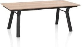 Henders & Hazel Zamora uitschuiftafel 210 (+ 80 cm) x 100 cm - metalen poot Naturel|Bruin Eettafel