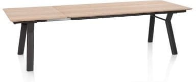 Henders & Hazel Zamora uitschuiftafel 210 (+ 80 cm) x 100 cm - metalen poot Naturel|Bruin Eettafel