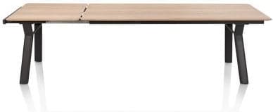Henders & Hazel Zamora uitschuiftafel 210 (+ 80 cm) x 100 cm - metalen poot Naturel|Bruin Eettafel
