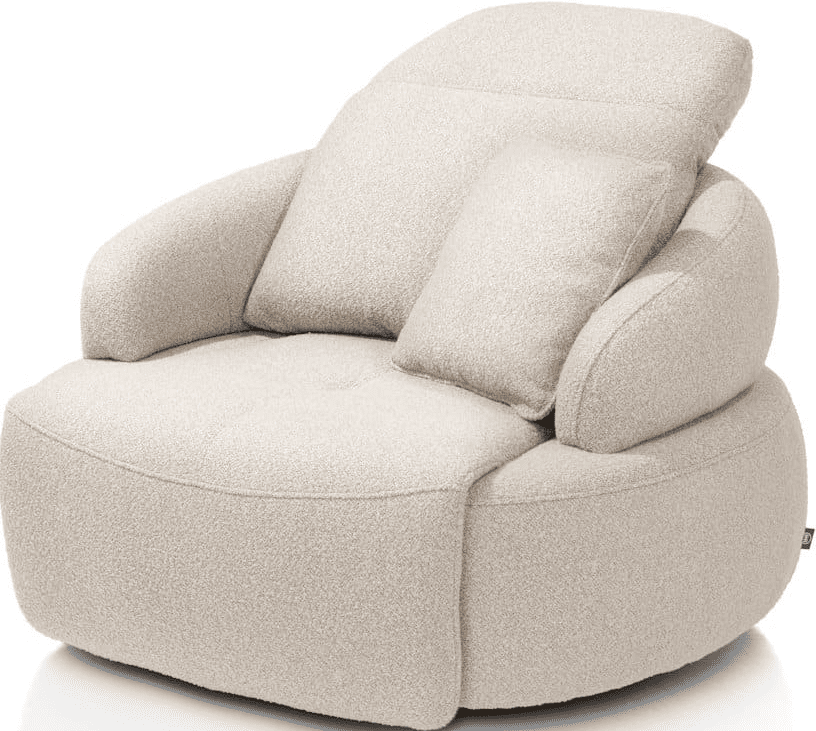 Hollywood homecinema draaifauteuil xl stof cloudy,met relaxsysteem verstelbare rug - beige