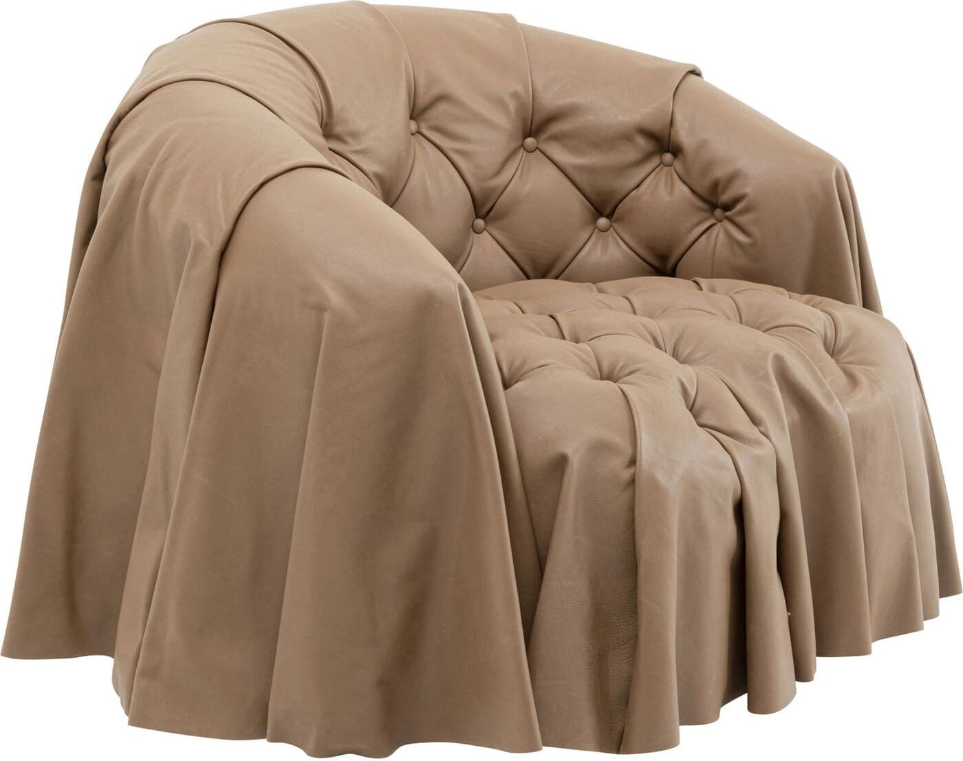 Fauteuil Drapes Leather Kare Design Fauteuil 71619