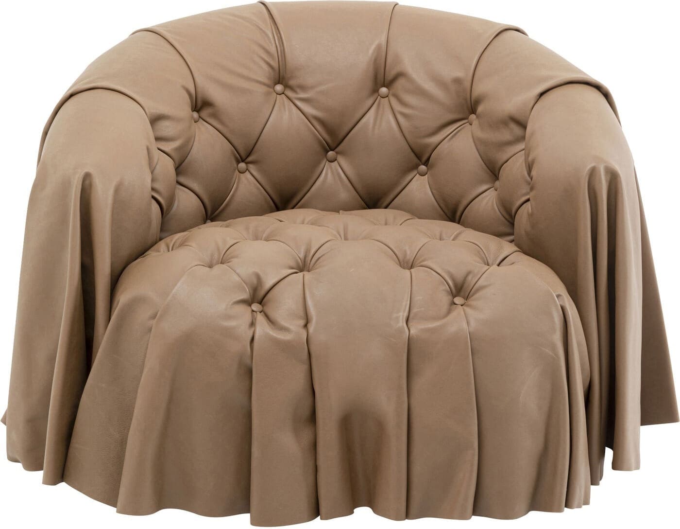 Fauteuil Drapes Leather Kare Design Fauteuil 71619