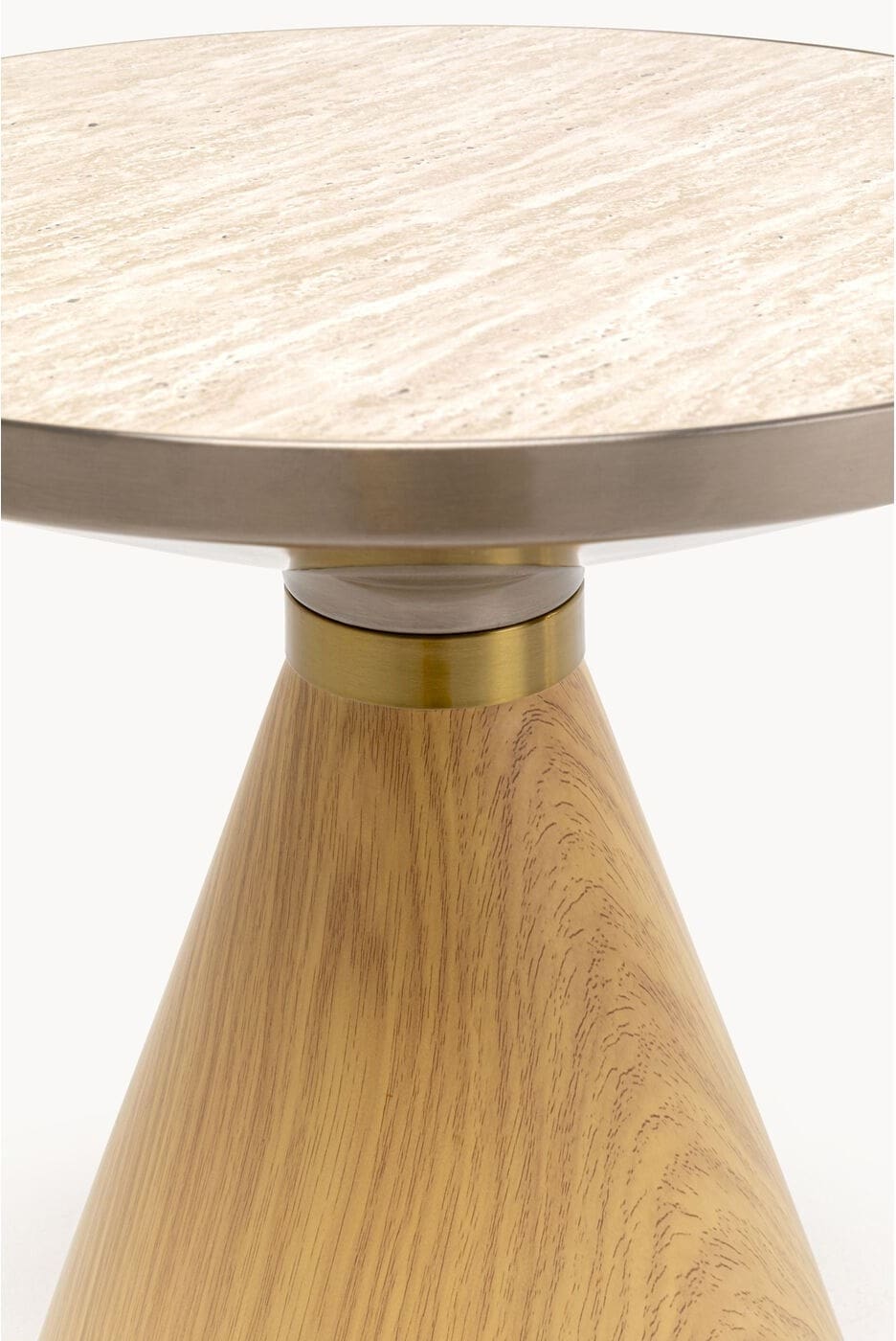 Salontafel Cono Oak Travertin Ø50cm Kare Design Salontafel 70658