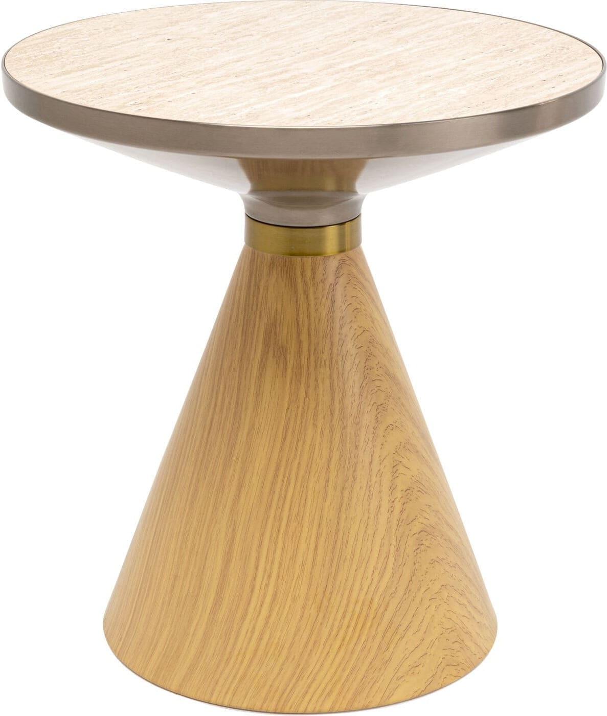 Salontafel Cono Oak Travertin Ø50cm Kare Design Salontafel 70658