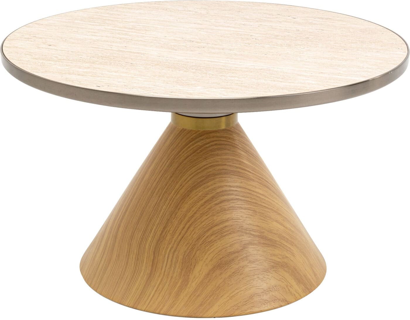 Salontafel Cono Oak Travertin Ø70cm Kare Design Salontafel 70656