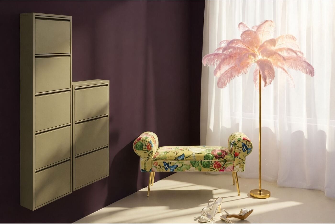 Schoenenkast Paolo 5 Khaki (MO) Kare Design Schoenenkast 71553