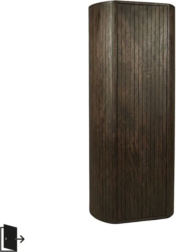 LABEL51 Bergkast Miya - Espresso - Mangohout - 140 cm - Rechts Bruin Bergkast