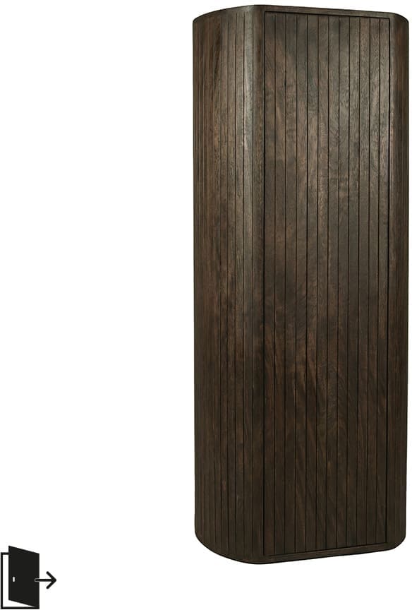 LABEL51 Bergkast Miya - Espresso - Mangohout - 160 cm - Rechts Bruin Bergkast