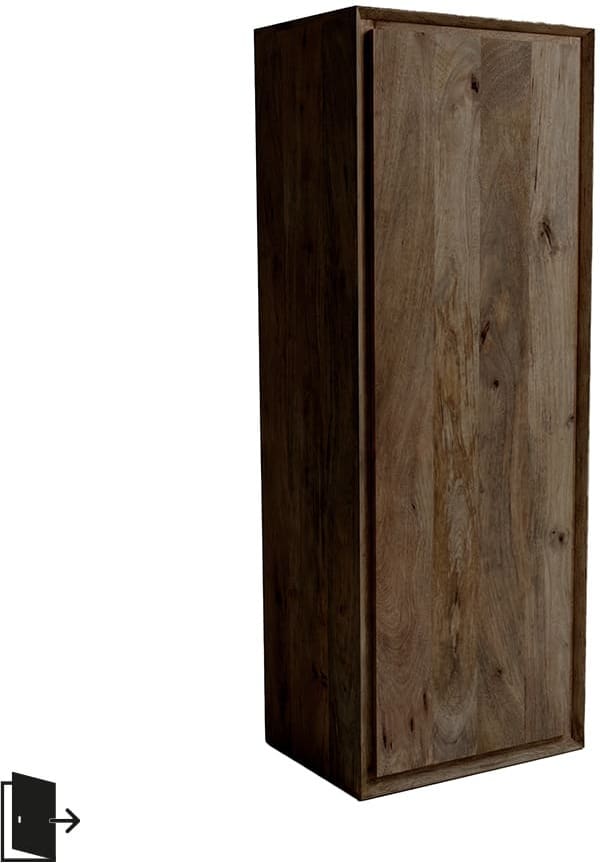 LABEL51 Bergkast Nori - Espresso - Mangohout - 140 cm - Rechts Bruin Bergkast