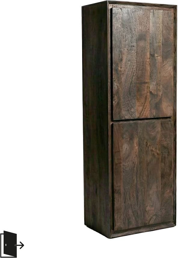 LABEL51 Bergkast Nori - Espresso - Mangohout - 160 cm - Rechts Bruin Bergkast