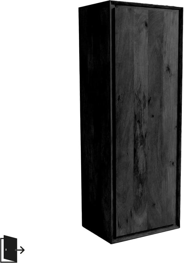 LABEL51 Bergkast Nori - Zwart - Mangohout - 140 cm - Rechts Zwart Bergkast
