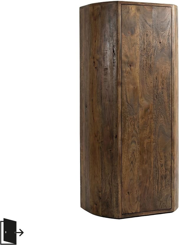 LABEL51 Bergkast Saya - Espresso - Mangohout - 140 cm - Rechts Bruin Bergkast