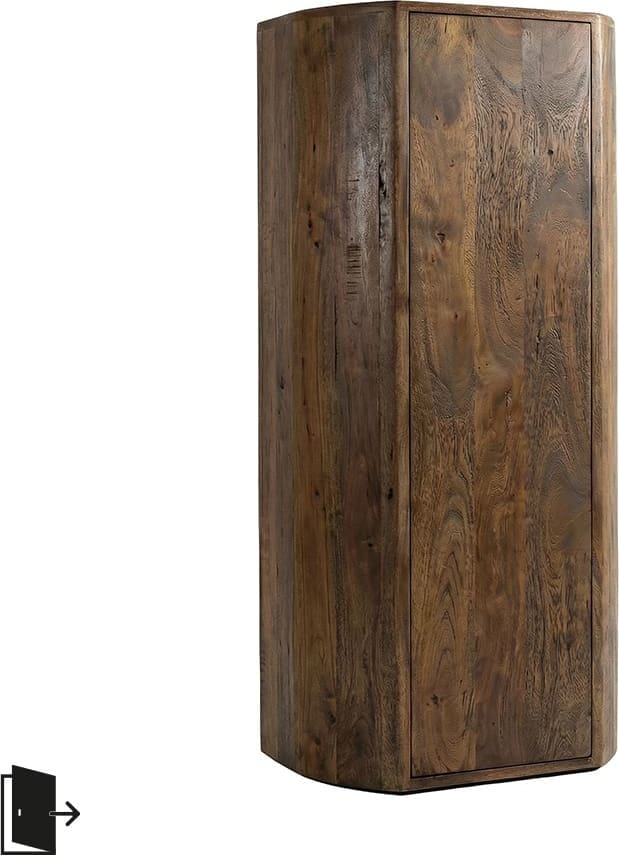 LABEL51 Bergkast Saya - Espresso - Mangohout - 160 cm - Rechts Bruin Bergkast