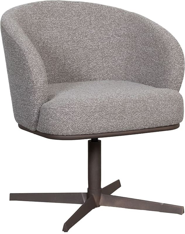 LABEL51 Eetkamerstoel Cannes - Mushroom - Royal Boucle - Brons Metalen Frame  Eetkamerstoel