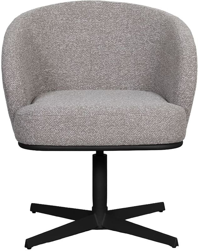LABEL51 Eetkamerstoel Cannes - Mushroom - Royal Boucle - Zwart Metalen Frame Eetkamerstoel