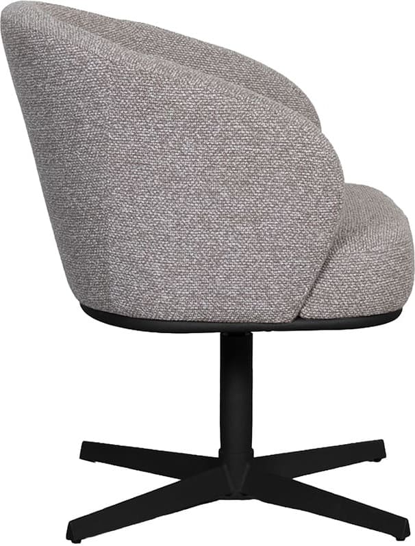 LABEL51 Eetkamerstoel Cannes - Mushroom - Royal Boucle - Zwart Metalen Frame Eetkamerstoel