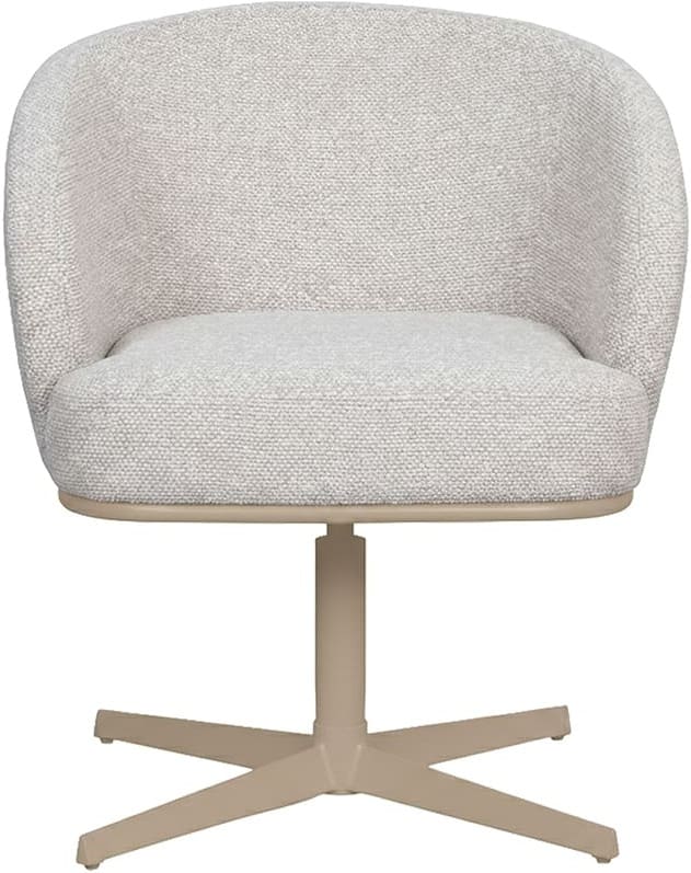 LABEL51 Eetkamerstoel Cannes - Naturel - Royal Boucle - Taupe Metalen Frame Naturel Eetkamerstoel