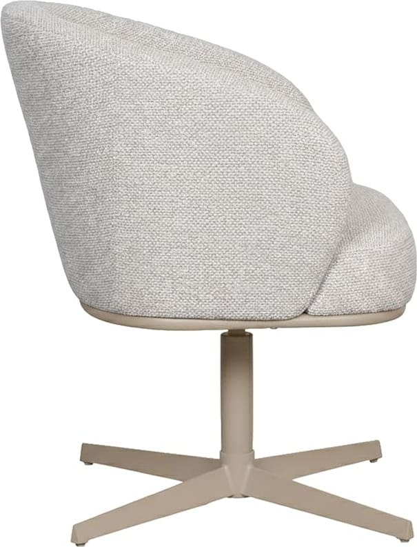 LABEL51 Eetkamerstoel Cannes - Naturel - Royal Boucle - Taupe Metalen Frame Naturel Eetkamerstoel