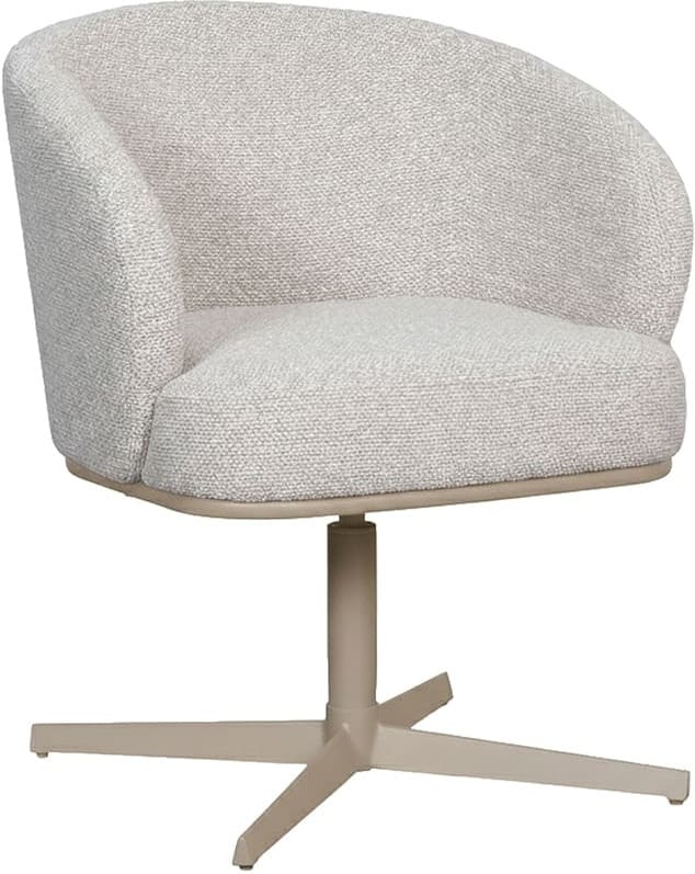 LABEL51 Eetkamerstoel Cannes - Naturel - Royal Boucle - Taupe Metalen Frame Naturel Eetkamerstoel