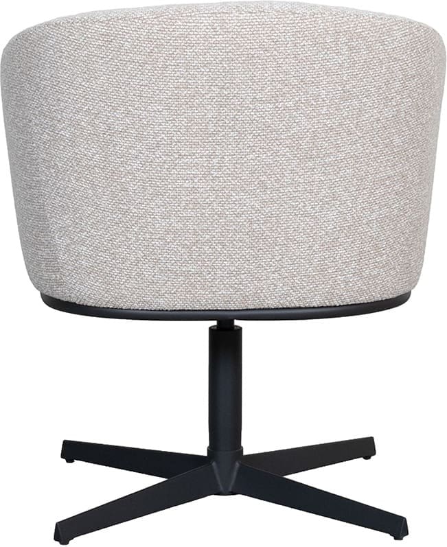 LABEL51 Eetkamerstoel Cannes - Naturel - Royal Boucle - Zwart Metalen Frame Naturel Eetkamerstoel