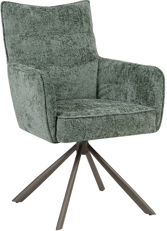 LABEL51 Eetkamerstoel Dubai - Hunter - Haga - Brons Metalen Frame Groen Eetkamerstoel