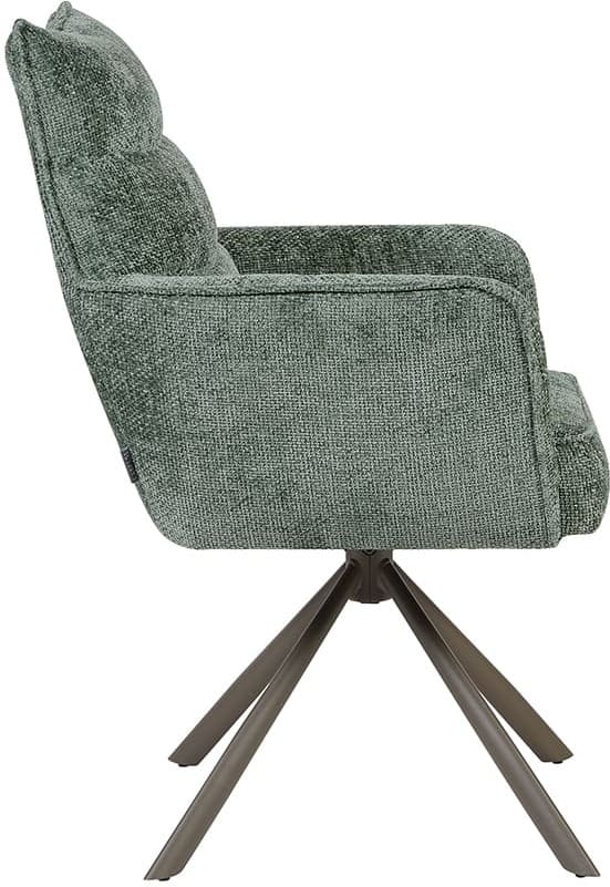 LABEL51 Eetkamerstoel Dubai - Hunter - Haga - Brons Metalen Frame Groen Eetkamerstoel