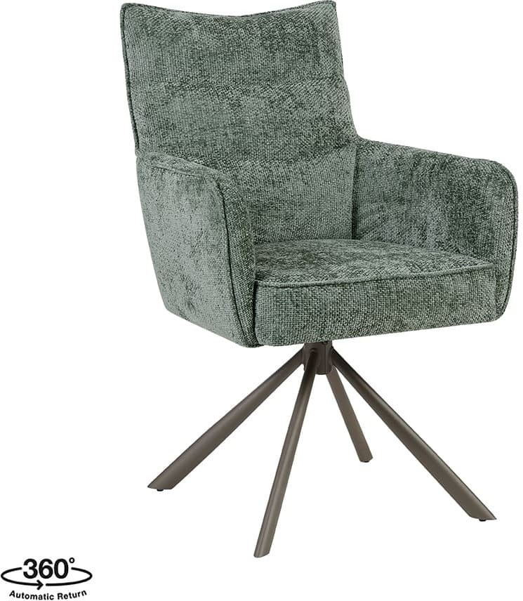 LABEL51 Eetkamerstoel Dubai - Hunter - Haga - Brons Metalen Frame Groen Eetkamerstoel