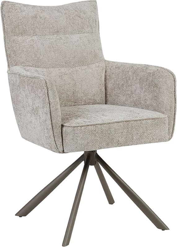 LABEL51 Eetkamerstoel Dubai - Naturel - Haga - Brons Metalen Frame Naturel Eetkamerstoel