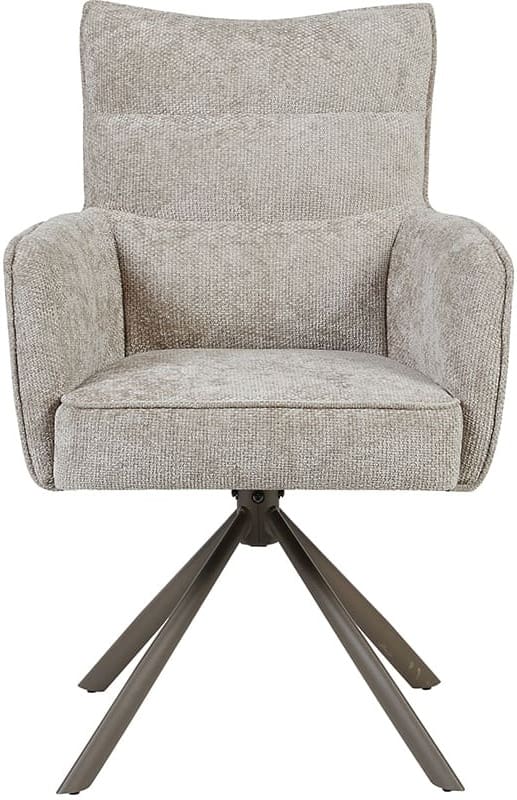 LABEL51 Eetkamerstoel Dubai - Naturel - Haga - Brons Metalen Frame Naturel Eetkamerstoel
