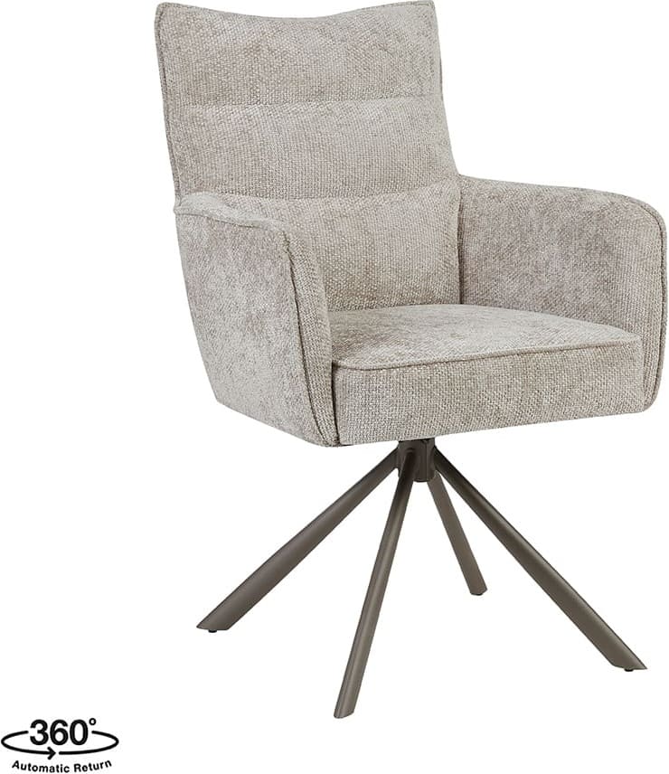 LABEL51 Eetkamerstoel Dubai - Naturel - Haga - Brons Metalen Frame Naturel Eetkamerstoel
