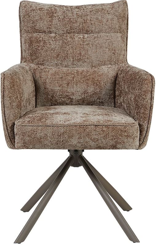 LABEL51 Eetkamerstoel Dubai - Taupe - Haga - Brons Metalen Frame Taupe Eetkamerstoel