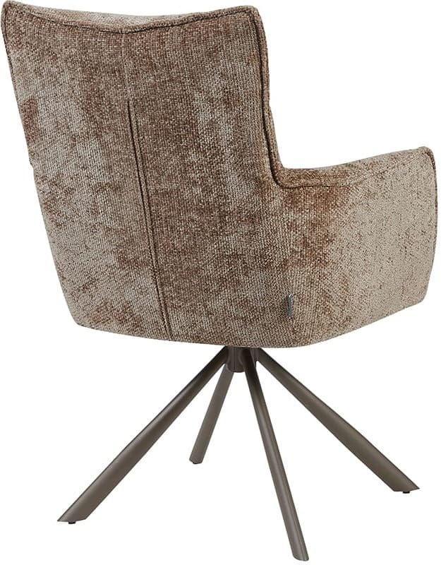 LABEL51 Eetkamerstoel Dubai - Taupe - Haga - Brons Metalen Frame Taupe Eetkamerstoel