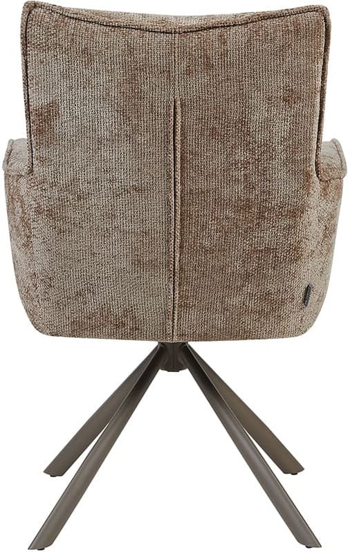 LABEL51 Eetkamerstoel Dubai - Taupe - Haga - Brons Metalen Frame Taupe Eetkamerstoel