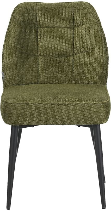LABEL51 Eetkamerstoel Liam - Hunter - Egon - Zwart Metalen Frame Groen Eetkamerstoel