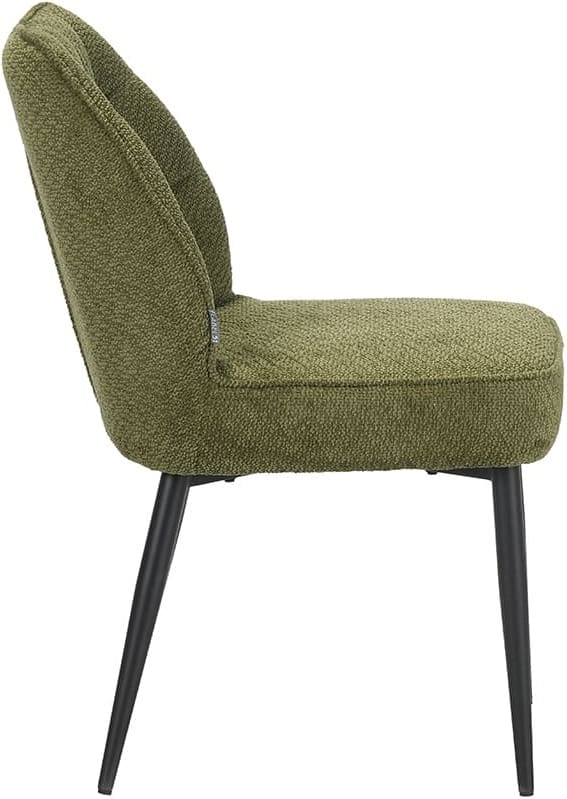 LABEL51 Eetkamerstoel Liam - Hunter - Egon - Zwart Metalen Frame Groen Eetkamerstoel