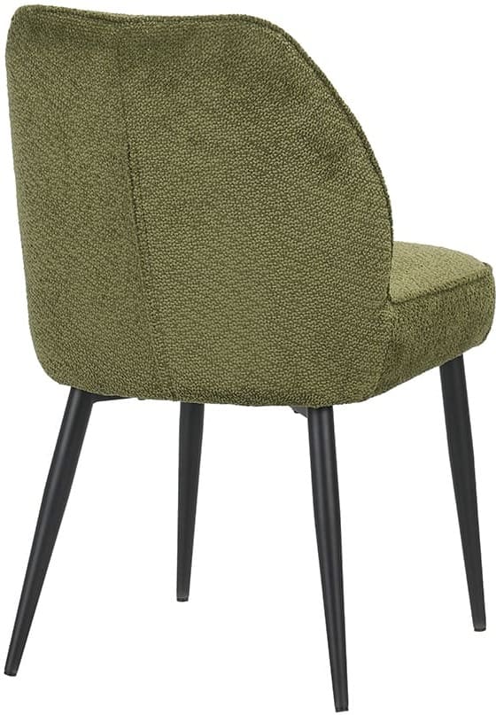 LABEL51 Eetkamerstoel Liam - Hunter - Egon - Zwart Metalen Frame Groen Eetkamerstoel
