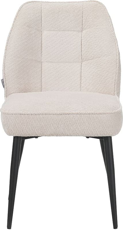 LABEL51 Eetkamerstoel Liam - Naturel - Egon - Zwart Metalen Frame Naturel Eetkamerstoel