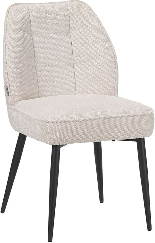 LABEL51 Eetkamerstoel Liam - Naturel - Egon - Zwart Metalen Frame Naturel Eetkamerstoel