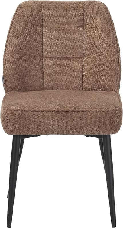 LABEL51 Eetkamerstoel Liam - Taupe - Egon - Zwart Metalen Frame Taupe Eetkamerstoel