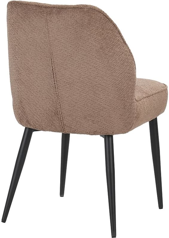LABEL51 Eetkamerstoel Liam - Taupe - Egon - Zwart Metalen Frame Taupe Eetkamerstoel