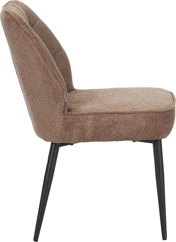 LABEL51 Eetkamerstoel Liam - Taupe - Egon - Zwart Metalen Frame Taupe Eetkamerstoel