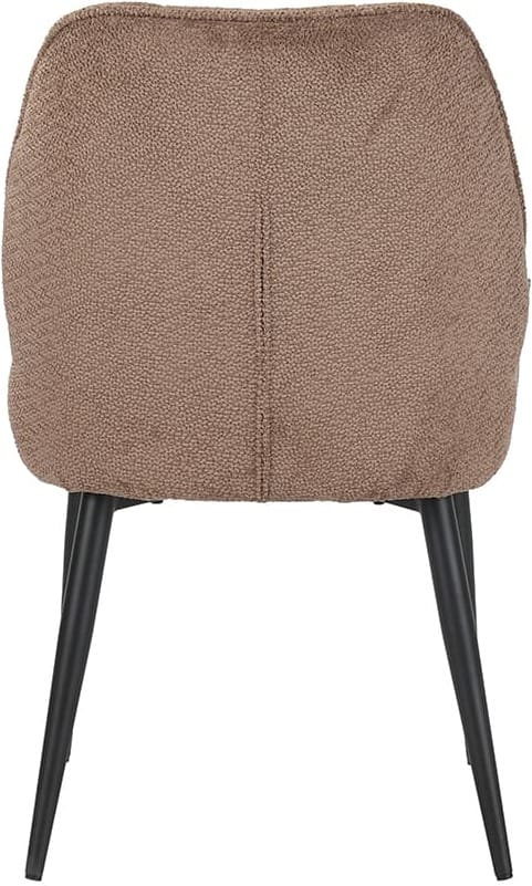LABEL51 Eetkamerstoel Liam - Taupe - Egon - Zwart Metalen Frame Taupe Eetkamerstoel
